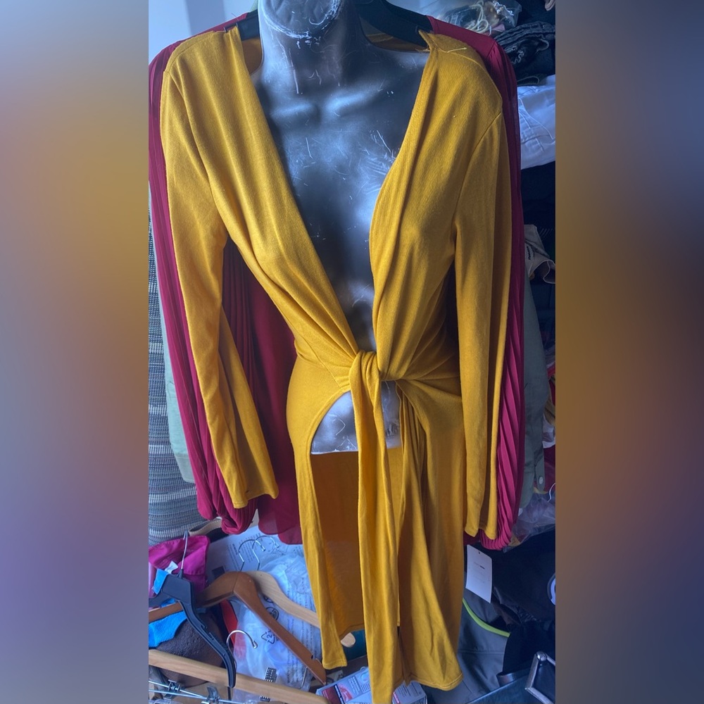 Vibrant Yellow Wrap Dress